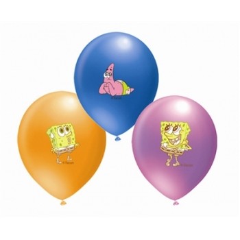 100lü 4+1 Sponge Bob Baskılı Karışık Pastel Renk Balon