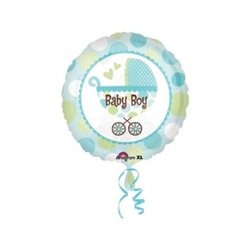 18 inç Baby Boy Buggy Paketli Folyo Balon