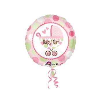 18 inç Baby Girl Buggy Paketli Folyo Balon
