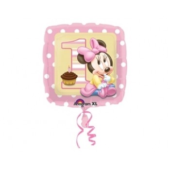 18 inç Minnie 1 Yaş Doğum Günü Paketli Folyo Balon