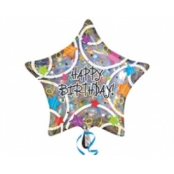 32 İnç Happy Birthday Stars Folyo Balon