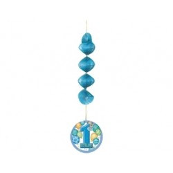 First Birthday Balloons Blue Asmalı İp Süs