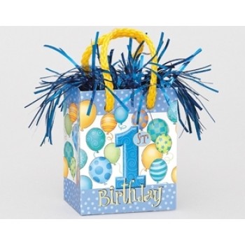 First Birthday Balloons Blue Mini Çanta Balon Ağırlığı