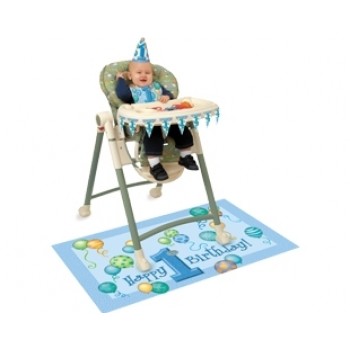 First Birthday Balloons Blue Parti Set