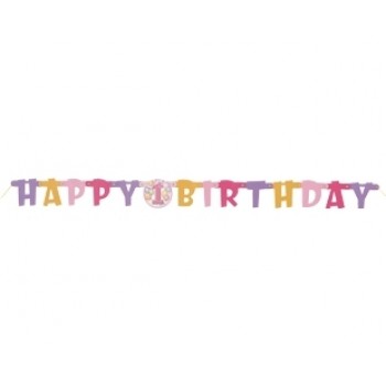 First Birthday Balloons Pink Happy Birthday Set