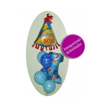 Happy Birthday Boy Uçan Balon Demeti