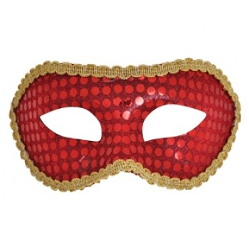 Kırmızı Karışık Kontür Süslemeli Maske